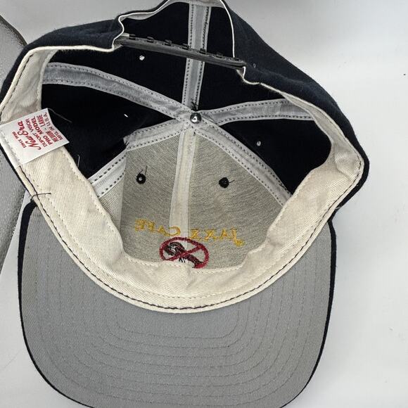 VINTAGE Jaxx Cafe Hat Cap Snap Back Black Embroidered Gold Leaf Mens USA 90s - Picture 8 of 8